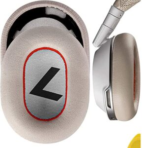 geekria quickfit protein leather replacement ear pads for plantronics backbeat pro 2, backbeat pro 2 special edition, voyager 8200 uc, headphones earpads, ear cushion repair parts (white/red)