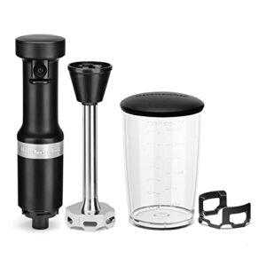 KitchenAid KHBV53BM Variable Speed Corded Hand Blender, Black Matte, 8 in