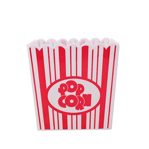 Tebery 30 Pack Plastic Open-Top Popcorn Boxes Reusable Popcorn Containers Bucket Tub - 3.75" Tall x 3.75" Square