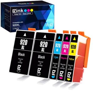 e-z ink (tm compatible ink cartridge replacement for hp 920xl 920 for use with officejet 6500 6500a 6000 7000 7500 7500a e709 printer tray (2 black, 1 cyan, 1 magenta, 1 yellow, 5 pack)