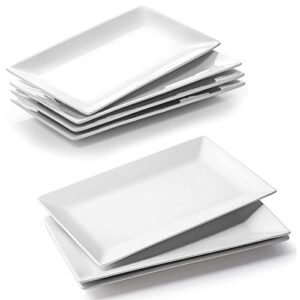 dowan 12" rectangle plates set of 4 & 14" serving platter set of 3