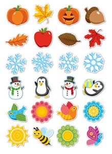 96 pack - spring, fall, winter bulletin board classroom decorations - laminated