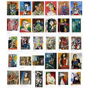 beautiful art postcards set of 30 post card of pablo picasso variety pack famous painting scenery,4 x 6 inches