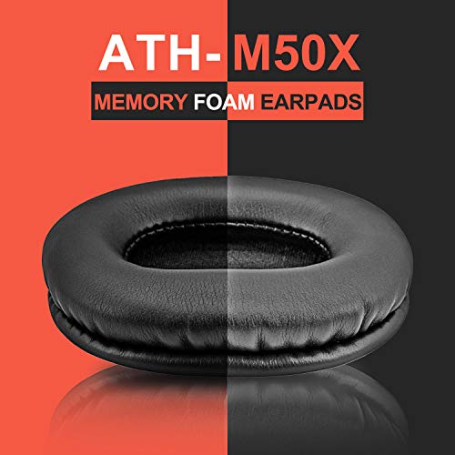 Replacement Ear Pads Compatible with ATH M50X M40X | Also Fits MDR 7506 / MDR V6 / MDR CD900ST / Stealth 600 & More | Ear Pads with Enhanced Memory Foam (Black)