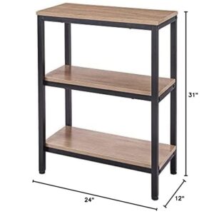 AZL1 Life Concept 3-Tier Bookcase Finish for Living Room Bed Room Coffee Office, Light Oak 3