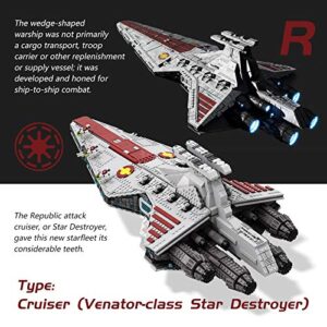 Venator-Class Republic Attack Cruiser Building Kit MOC Model Toys Building Tiles for Creative Open-Ended Play Building Blocks for Kids and Adult 2565 PCS