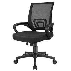 furmax office chair ergonomic desk chair mesh computer chair, mid back swivel task chair executive chair with lumbar support and armrests (black)
