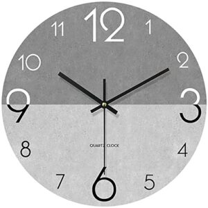 PFlife Silent Wall Clocks Non Ticking 12 Inches Modern Wall Clock for Kitchen Bedroom Battery Operated Wall Clocks