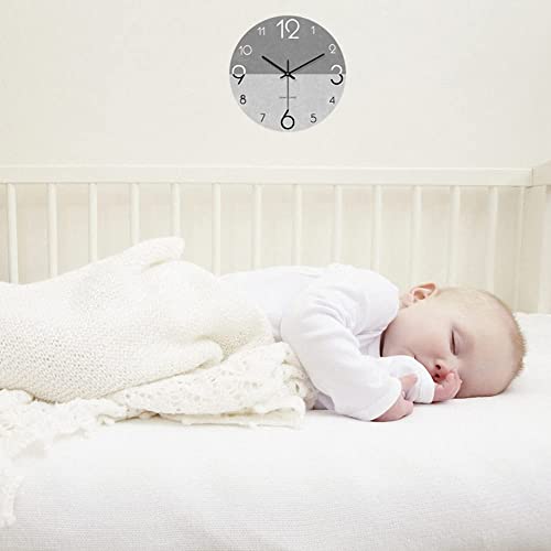 PFlife Silent Wall Clocks Non Ticking 12 Inches Modern Wall Clock for Kitchen Bedroom Battery Operated Wall Clocks