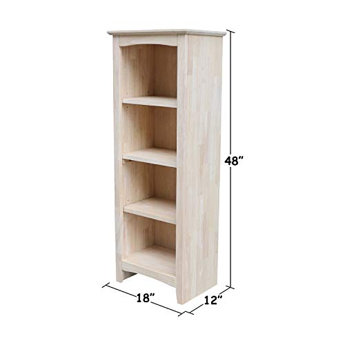 International Concepts Shaker Bookcase - 48" H,Unfinished