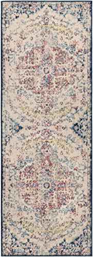 Artistic Weavers Odelia Vintage Bohemian Runner Area Rug,2'7" x 7'3",Garnet/Navy