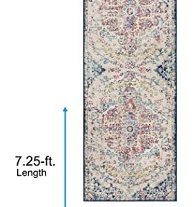 Artistic Weavers Odelia Vintage Bohemian Runner Area Rug,2'7" x 7'3",Garnet/Navy