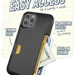 Smartish iPhone 12/12 Pro Wallet Case - Wallet Slayer Vol. 1 [Slim + Protective] Credit Card Holder (Silk) - Black Tie Affair