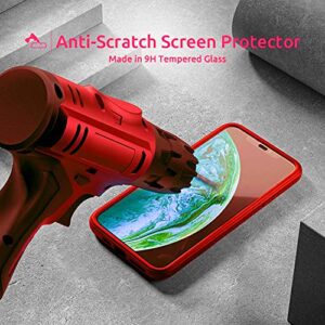 UBUNU iPhone 11 Case with Screen Protector [Built-in 9H Hard Tempered Glass], for Magsafe Clear Dual Layer 360 Full Body Protection for Men Women iPhone 11 Protective Phone Case Cover 6.1 inch, Red