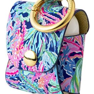 Lilly Pulitzer Lilly Pulitzer Leatherette AirPods Holder, Cute Keychain Case with Access to Charging Port, Bringing Mermaid Back Bringing Mermaid Back One Size