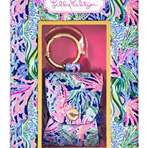 Lilly Pulitzer Lilly Pulitzer Leatherette AirPods Holder, Cute Keychain Case with Access to Charging Port, Bringing Mermaid Back Bringing Mermaid Back One Size