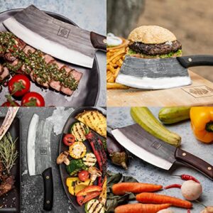 COOLINA Altomino Handmade Chef Knife, 7.1 in High Manganese Clad Steel Blade, for Slicing Meat and Vegetables