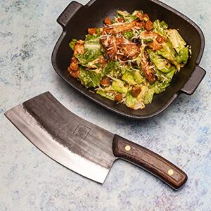 COOLINA Altomino Handmade Chef Knife, 7.1 in High Manganese Clad Steel Blade, for Slicing Meat and Vegetables