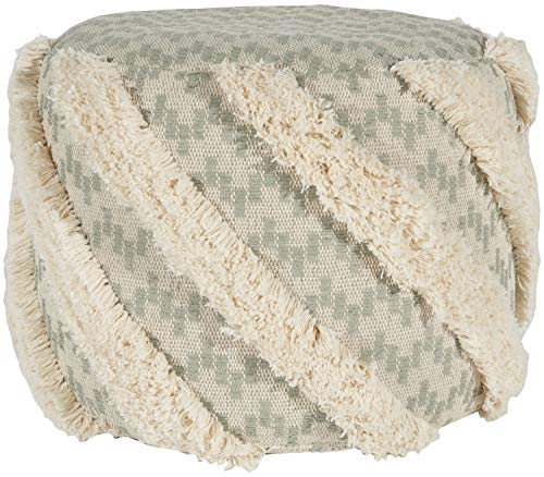 Mina Victory Life Styles Diagonal Tufted Pouf Sage 18" X 18" X 14" Throw Pillow