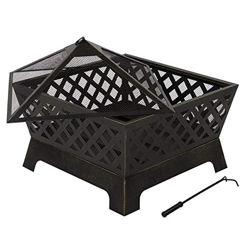 4 Angles Shaped Patio Fire Pit Outdoor Home Garden Backyard Firepit Bowl Fireplace