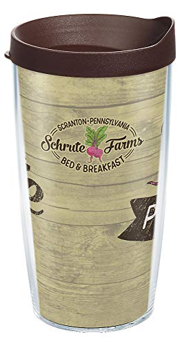 Tervis Made in USA Double Walled The Office Insulated Tumbler Cup Keeps Drinks Cold & Hot, 16oz, Schrute Farms