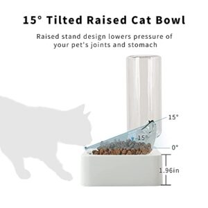 Marchul Tilted Cat Food Bowl Set, Raised Cat Bowls for Food and Water, Food Feeding Dishes for Cats and Puppies