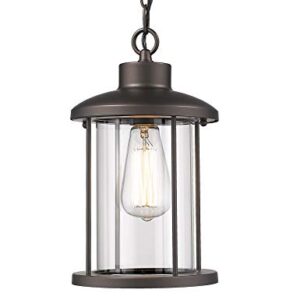 Rosient Outdoor Pendant Light, 1-Light Exterior Hanging Lantern Light Fixtures, Hanging Sconces Porch Lights with Oil Rubbed Bronze Finish