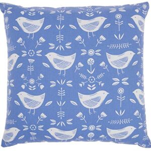 Mina Victory Life Styles Hummingbirds Blue 18" X 18" Throw Pillow