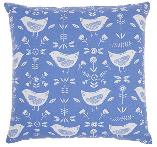 Mina Victory Life Styles Hummingbirds Blue 18" X 18" Throw Pillow