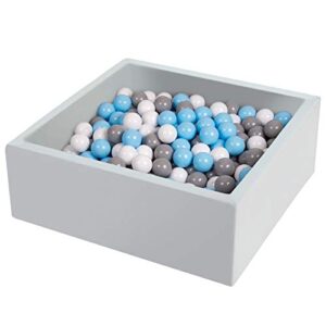 trendbox ball pit 35.4x35.4x13.8in square baby ball pit foam ball pit ball pool indoor ball pits for toddlers kids balls not included - light gray