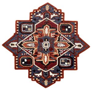 lr home bold southwestern summer cabin medallion shape rug, 7' x 7'