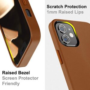 SURPHY Faux Leather Case for iPhone 12 case and iPhone 12 Pro case 6.1 inches 2020, Faux Leather Case Cover (with Microfiber Lining) Designed for iPhone 12 & 12 Pro (Brown)