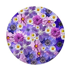 Floral Pattern in Purple Pink White Flowers PopSockets PopGrip: Swappable Grip for Phones & Tablets