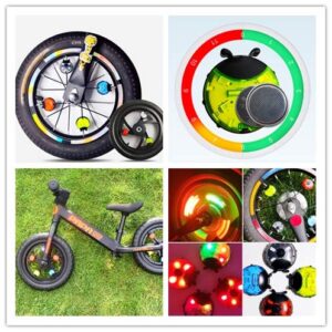 INWISH Toddler Bike Wheel Lights for Kids, 3 Pack Front and Back Spoke Light Safety Auto Shut-Off Motion Activated & Light-Sensing, LED Cycling Hub Light Bicycle Accessories for 2-4 Years Girls Boys