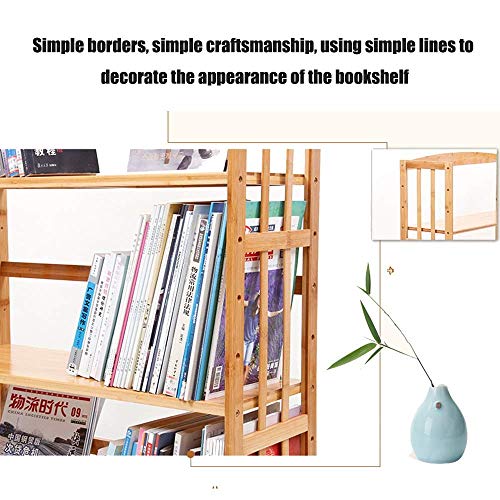 HTLLT Storage Shelf Floating Shelf Bamboo Book Shelf Storage Shelf, Height Adjustable, Kitchen Independent Storage Shelf Plant Shelf,4-Tier,4-Tier