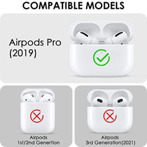 CAGOS Compatible with Airpods Pro Case, Cute Marble Protective Hard Case Skin Cover Portable & Shockproof with Keychain Accessories for Apple Airpods Pro Charging Case (Turquoise Blue)