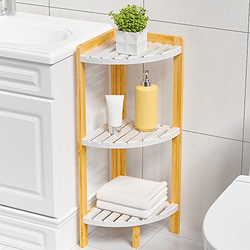 Ruichang Corner Shelf Stand 3 Tier - Corner Stand for Corner Display and Storage in Bathroom, Living Room, Bedroom