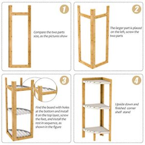 Ruichang Corner Shelf Stand 3 Tier - Corner Stand for Corner Display and Storage in Bathroom, Living Room, Bedroom