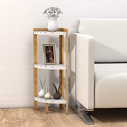 Ruichang Corner Shelf Stand 3 Tier - Corner Stand for Corner Display and Storage in Bathroom, Living Room, Bedroom