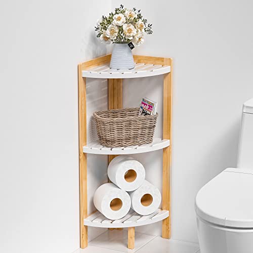 Ruichang Corner Shelf Stand 3 Tier - Corner Stand for Corner Display and Storage in Bathroom, Living Room, Bedroom