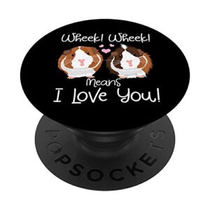 wheek i love you guinea pig clothes cavy gift guinea pig popsockets popgrip: swappable grip for phones & tablets