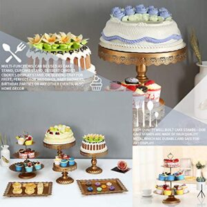 XINLIYA Set of 6 Pieces Metal Cake Stands Round Cake Stands Square Candy Fruite Display Plate Cupcake Serving Tower Wedding Brithday Party Celebration Home Decoration,Antique Gold