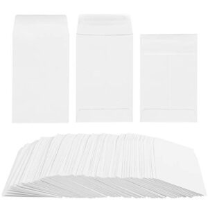 100 pack white kraft small coin envelopes self-adhesive seed envelopes mini parts small items stamps storage packets envelopes for garden, office or wedding gift (2.25"×3.5")