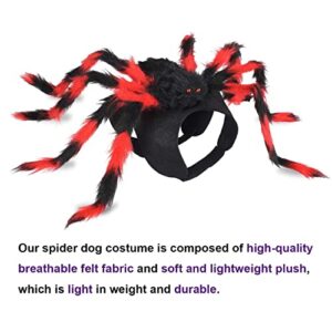 Chngeary Halloween Cats Dogs Costume - Dog Spider Costume,Festival Pet Accessories Dress up Furry Costume for Cat,Small and Medium Dog - Dressed as A Black Red Giant Spider…