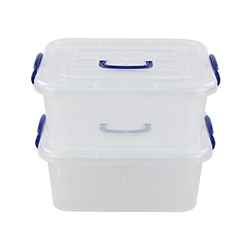 Yarebest 2-pack Storage Boxes with Lids, 8 Liter Plastic Box Set