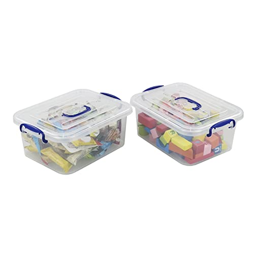 Yarebest 2-pack Storage Boxes with Lids, 8 Liter Plastic Box Set