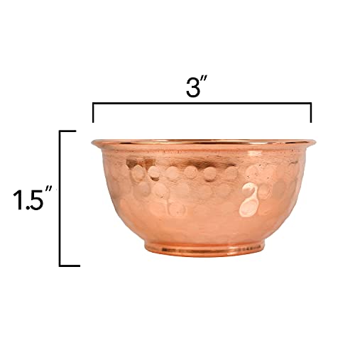 Plain Hammered Copper Offering Bowl for Altar Use, Rituals, Incense, Smudging, and Decoration 3 Inches