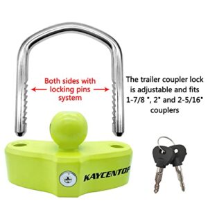 KAYCENTOP Universal Coupler Lock Trailer Ball Tow Hitch Lock Trailer Lock Adjustable Length Anti-Drilling Lock Fits 1-7/8 Inch 2 Inch 2-5/16 Inch Couplers