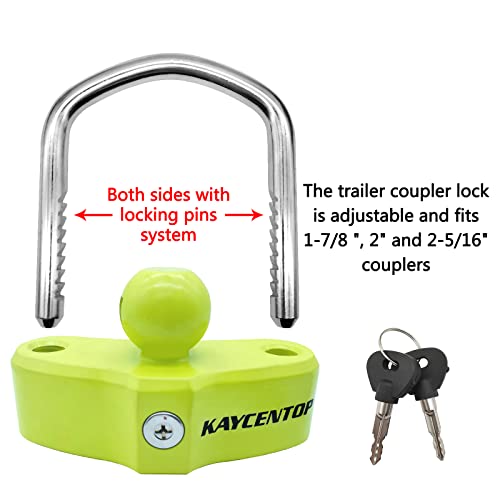 KAYCENTOP Universal Coupler Lock Trailer Ball Tow Hitch Lock Trailer Lock Adjustable Length Anti-Drilling Lock Fits 1-7/8 Inch 2 Inch 2-5/16 Inch Couplers