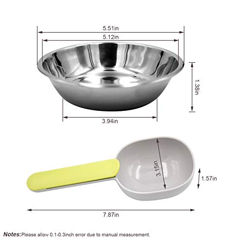 4 Pcs Stainless Steel Dog and Cat Food Dish/Bowls, Shallow Pet Dish, Extra Replacement Bowl -Metal Food and Water Dish, for Small Dogs and Cats,12oz (4 pcs)